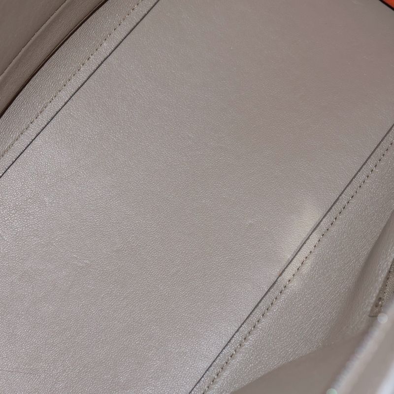 Celine Trapeze Medium Leather 2WAY Hand Shoulder Bag Silver Hardware Black Beige