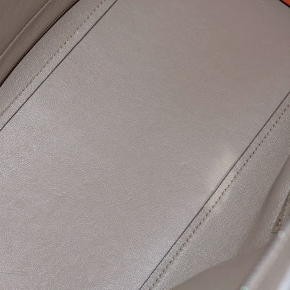 Celine Trapeze Medium Leather 2WAY Hand Shoulder Bag Silver Hardware Black Beige