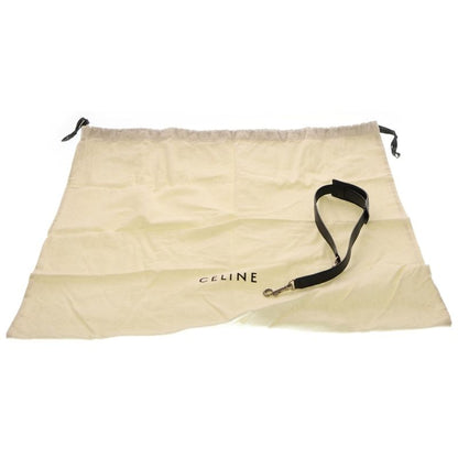 Celine Trapeze Medium Leather 2WAY Hand Shoulder Bag Silver Hardware Black Beige