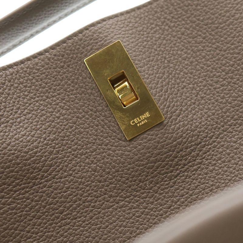 Celine Bucket 16 Caisse Handbag Tote Bag Glazed Leather 195573cr8 Gold Hardware