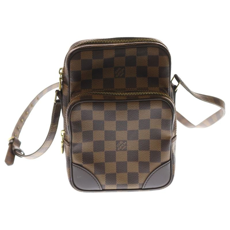 Louis Vuitton Damier Amazon Shoulder Bag Mini Bag Brown Leather X PVC N48074