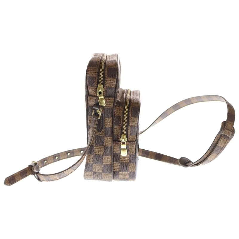 Louis Vuitton Damier Amazon Shoulder Bag Mini Bag Brown Leather X PVC N48074