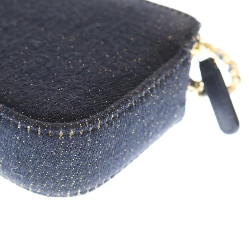 Chanel Deauville Mini Shoulder Bag Chain Bag Mini Bag Navy Denim Gold Hardware