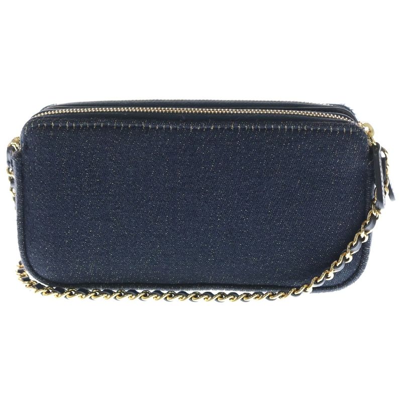 Chanel Deauville Mini Shoulder Bag Chain Bag Mini Bag Navy Denim Gold Hardware