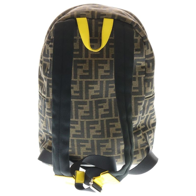 Fendi Monster Bugs Zucca Coated Canvas Backpack Sac Brown And Black 8bz040