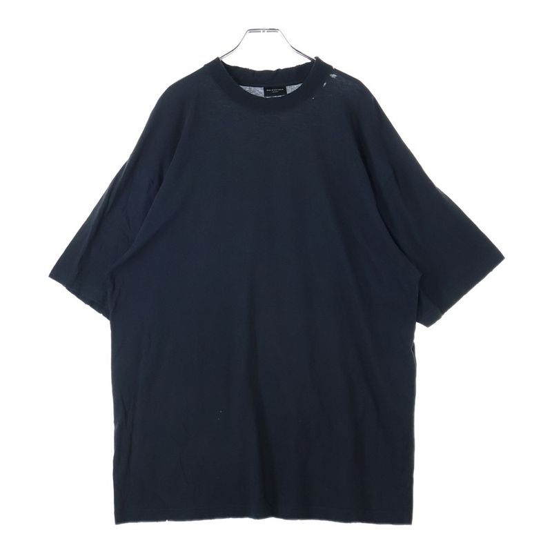 Balenciaga Distressed T-shirt 739784 Tovf4 Back Neck Logo Embroidery Damaged