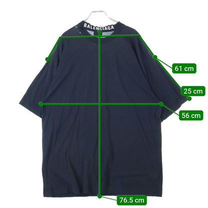 Balenciaga Distressed T-shirt 739784 Tovf4 Back Neck Logo Embroidery Damaged
