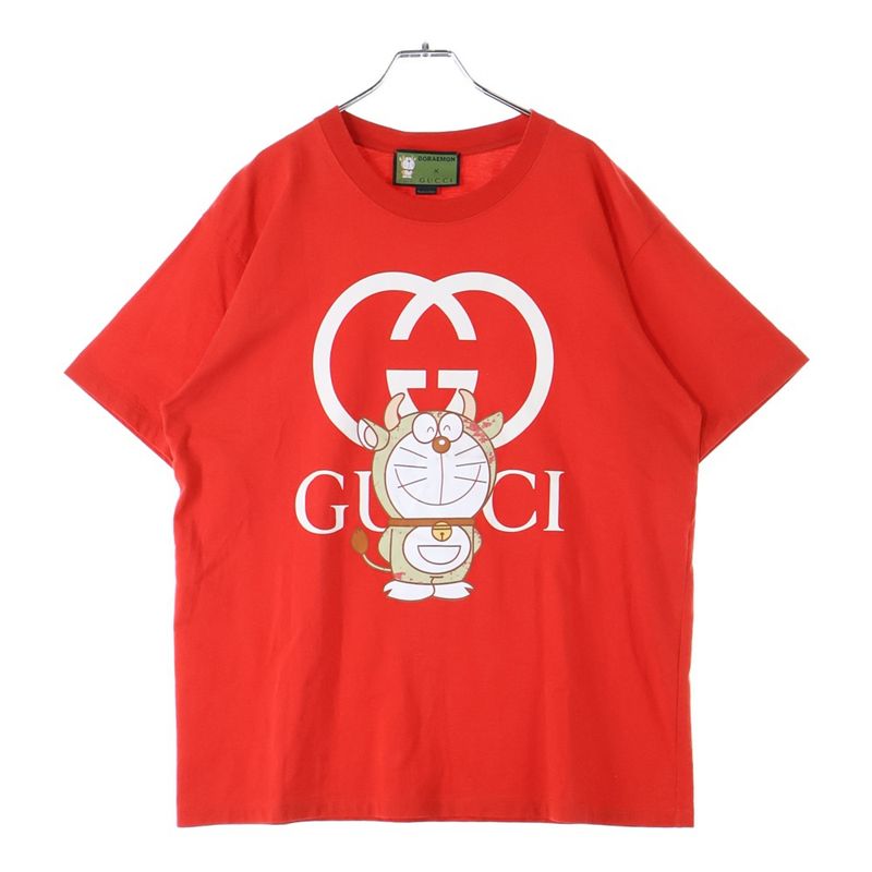 Gucci X Doraemon Graphic T-shirt Doraemon Short-sleeved T-shirt Red T616036