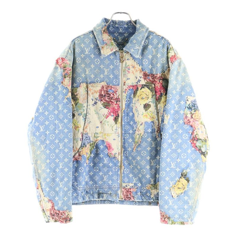 Louis Vuitton 22AW Monogram Flower Design Destroy Workwear Denim Jacket Indigo