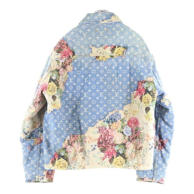 Louis Vuitton 22AW Monogram Flower Design Destroy Workwear Denim Jacket Indigo