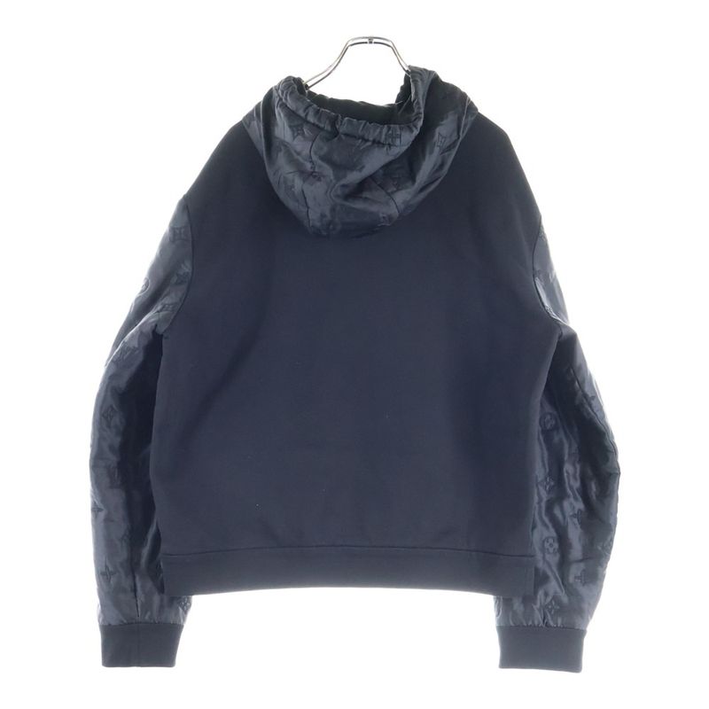 Louis Vuitton 24SS Monogram Switched Zip-up Hoodie Black Rm241 FWC Hqy68w