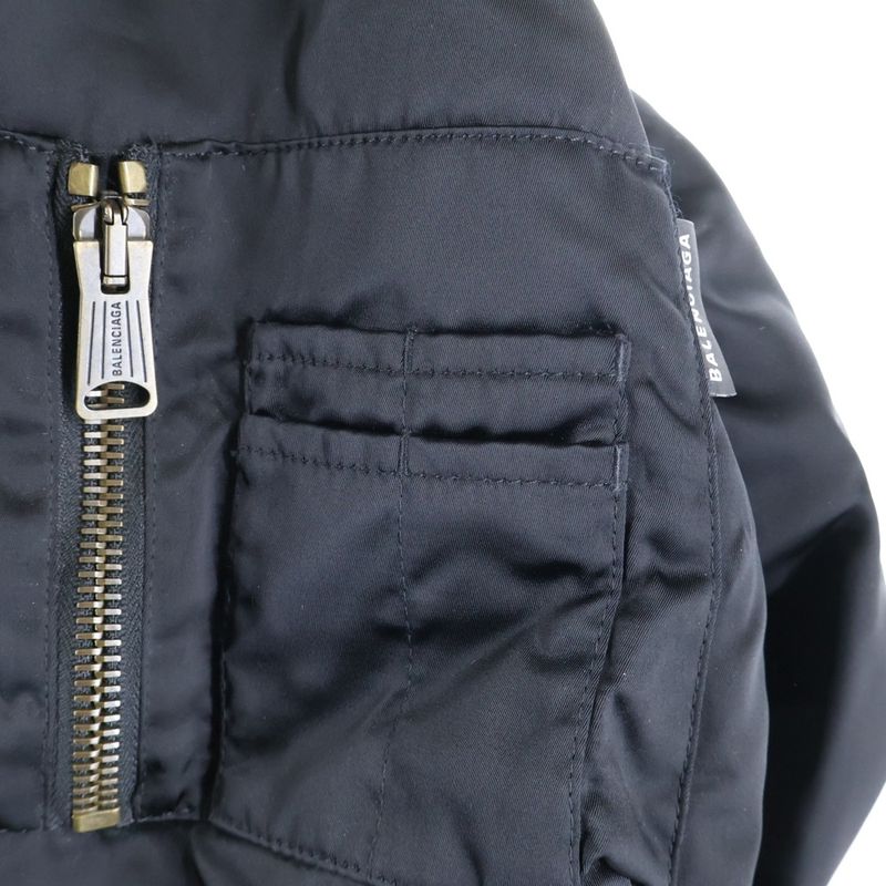 Balenciaga Hooded Bomber Jacket Black 768928 Tyd31