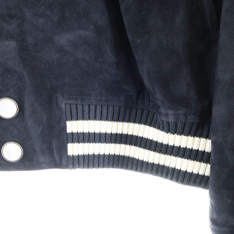 Louis Vuitton 24AW Embellished Dramskin Bomber Blouson Rm242 JJS Hrl71e Black