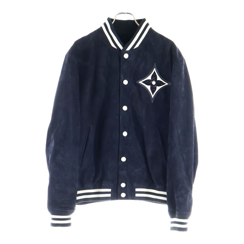 Louis Vuitton 24AW Embellished Dramskin Bomber Blouson Rm242 JJS Hrl71e Black