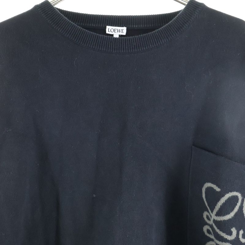 Loewe Anagram Pocket Sweater Anagram Front Pocket Crewneck Sweater Knit Black