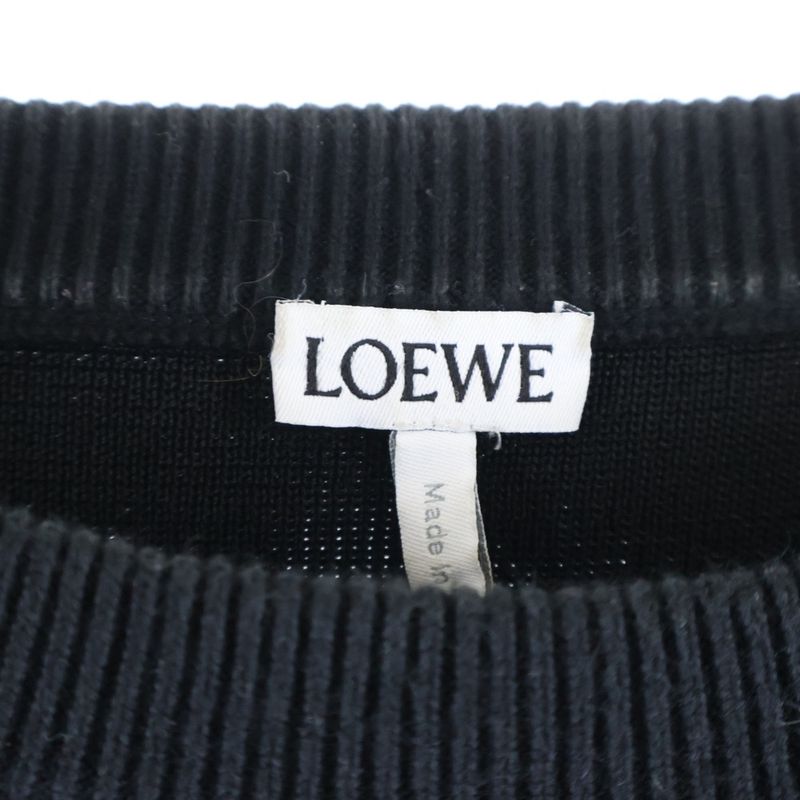 Loewe Anagram Pocket Sweater Anagram Front Pocket Crewneck Sweater Knit Black