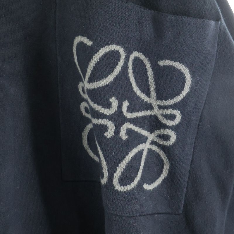 Loewe Anagram Pocket Sweater Anagram Front Pocket Crewneck Sweater Knit Black