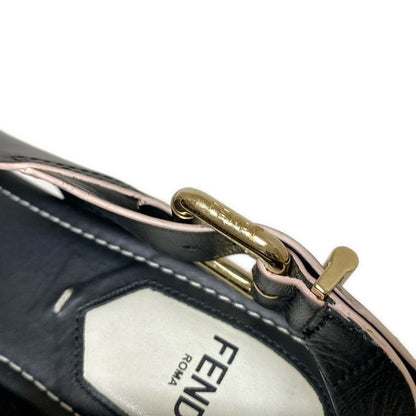 Fendi Sandals 36 Women - Black Cross Strap Wedge Sole Leather