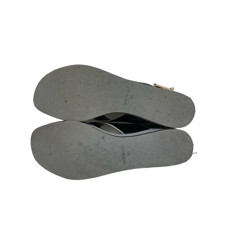 Fendi Sandals 36 Women - Black Cross Strap Wedge Sole Leather