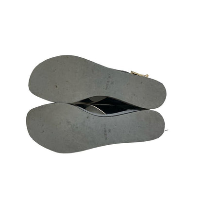 Fendi Sandals 36 Women - Black Cross Strap Wedge Sole Leather