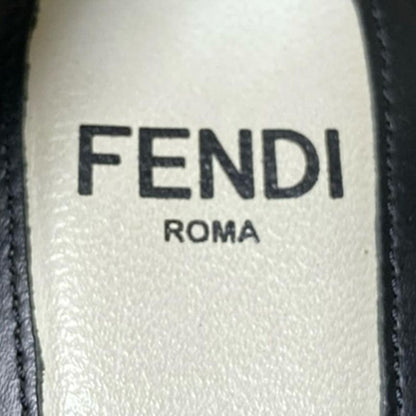 Fendi Sandals 36 Women - Black Cross Strap Wedge Sole Leather