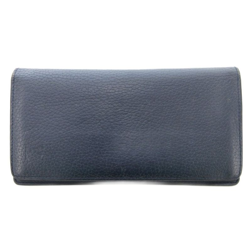 Louis Vuitton Portefeuille Blazer Taurillon Océan Long Wallet Logo Leather Navy