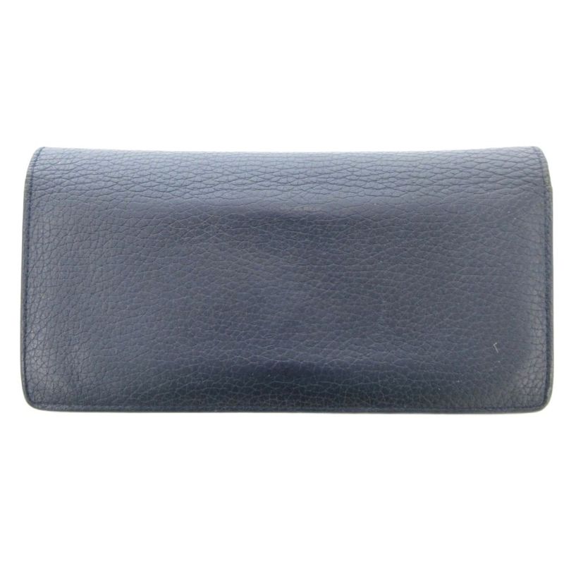 Louis Vuitton Portefeuille Blazer Taurillon Océan Long Wallet Logo Leather Navy