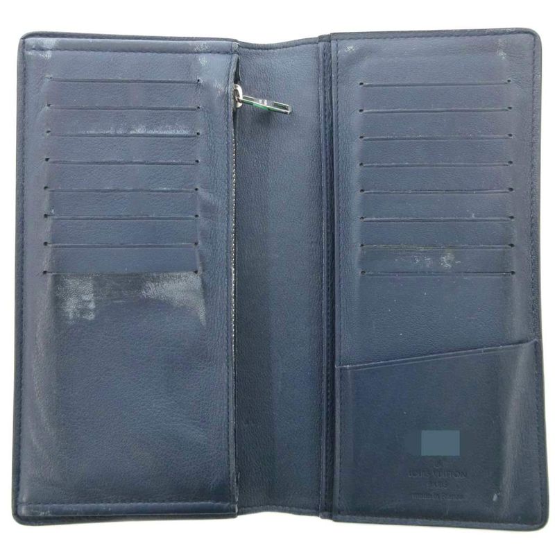 Louis Vuitton Portefeuille Blazer Taurillon Océan Long Wallet Logo Leather Navy