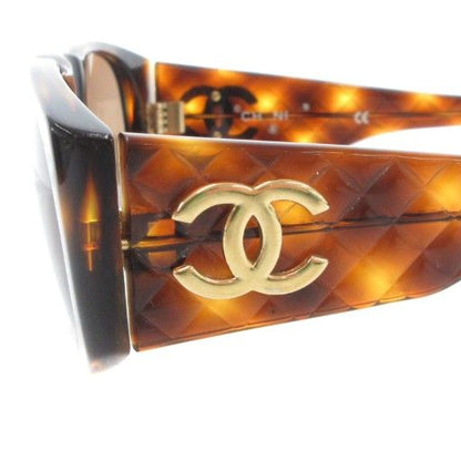 Chanel Matelasse Coco Mark Sunglasses Eyewear With Tortoiseshell Pattern Brown