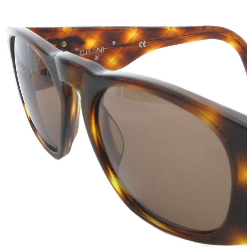 Chanel Matelasse Coco Mark Sunglasses Eyewear With Tortoiseshell Pattern Brown
