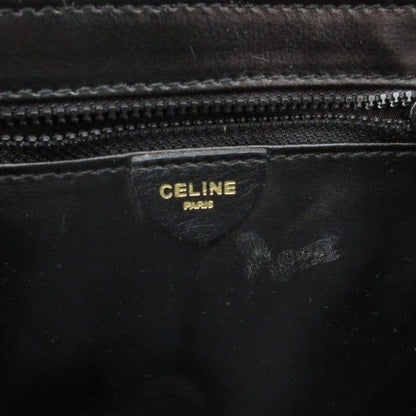 Celine Shoulder Bag Clutch Bag 2WAY Flap Leather Black AE