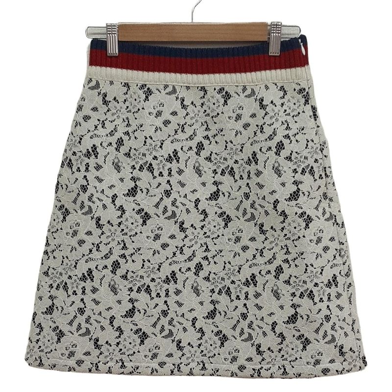 Gucci Skirt Size S Women - 457919 White X Black X Multi Knee Length Lace Wes