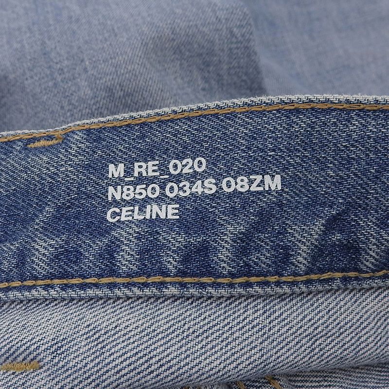 Celine 22AW N850 034S 08ZM Boydoll Wesley Jeans Cut Off Wide Straight Button