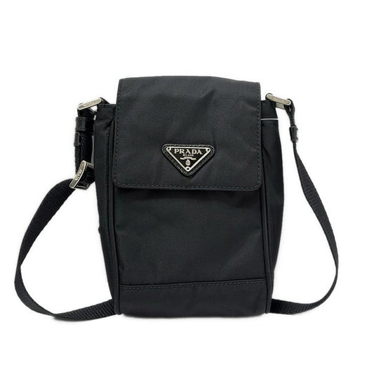 Prada Shoulder Bag - Black Phone Pochette Triangle Logo