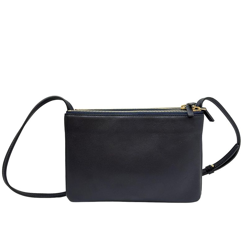 Celine Shoulder Bag Trio Dark Navy Leather