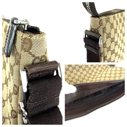 Gucci Unisex Beige Brown GG Canvas 110054 Shoulder Bag Messenger Bag Women