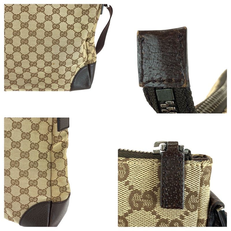 Gucci Unisex Beige Brown GG Canvas 110054 Shoulder Bag Messenger Bag Women