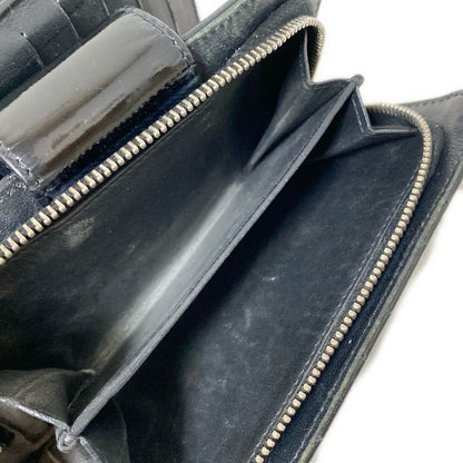 Chanel Bifold Wallet Matelasse Black Coco Mark Silver Hardware Round Zipper