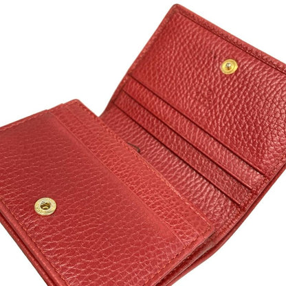 Gucci Bifold Wallet GG Marmont 456126 Red Leather