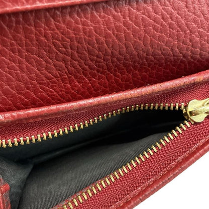 Gucci Bifold Wallet GG Marmont 456126 Red Leather