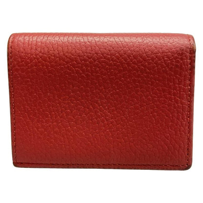 Gucci Bifold Wallet GG Marmont 456126 Red Leather