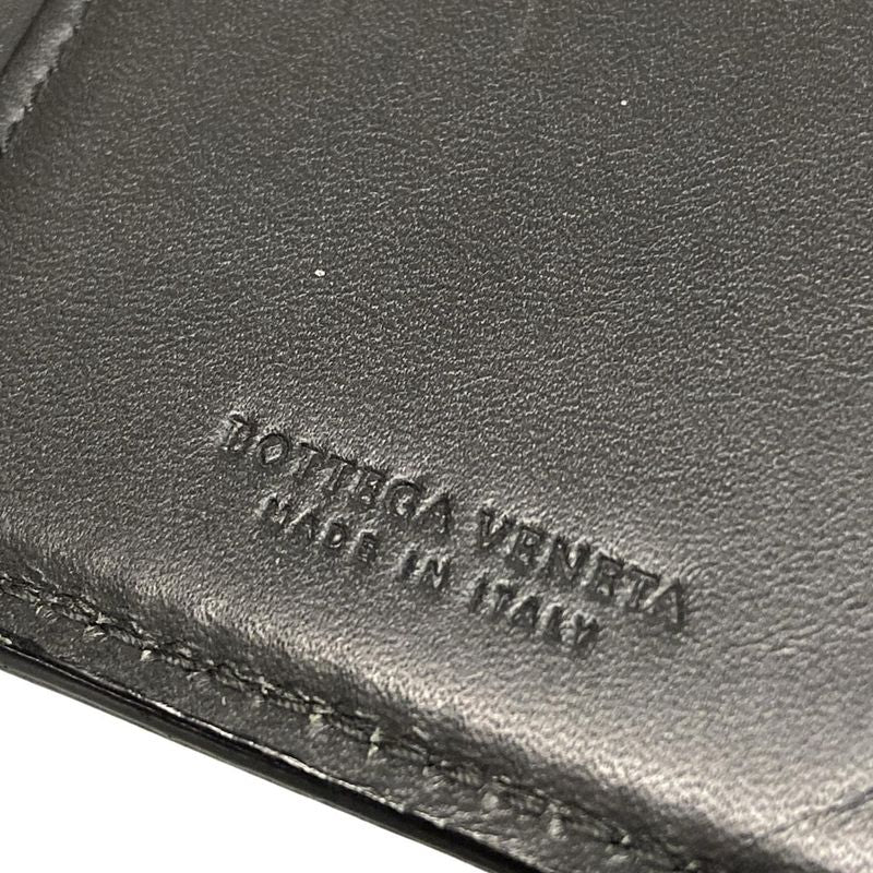 Bottega Veneta Wallet Intrecciato Dark Gray Leather