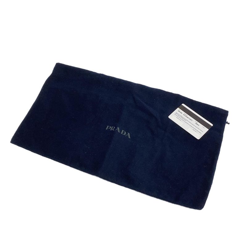 Prada Small Leather Tote Bag 1bg390 Black Perforated Logo Leather