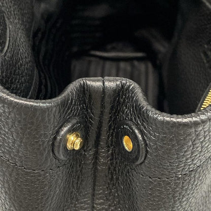 Prada Small Leather Tote Bag 1bg390 Black Perforated Logo Leather