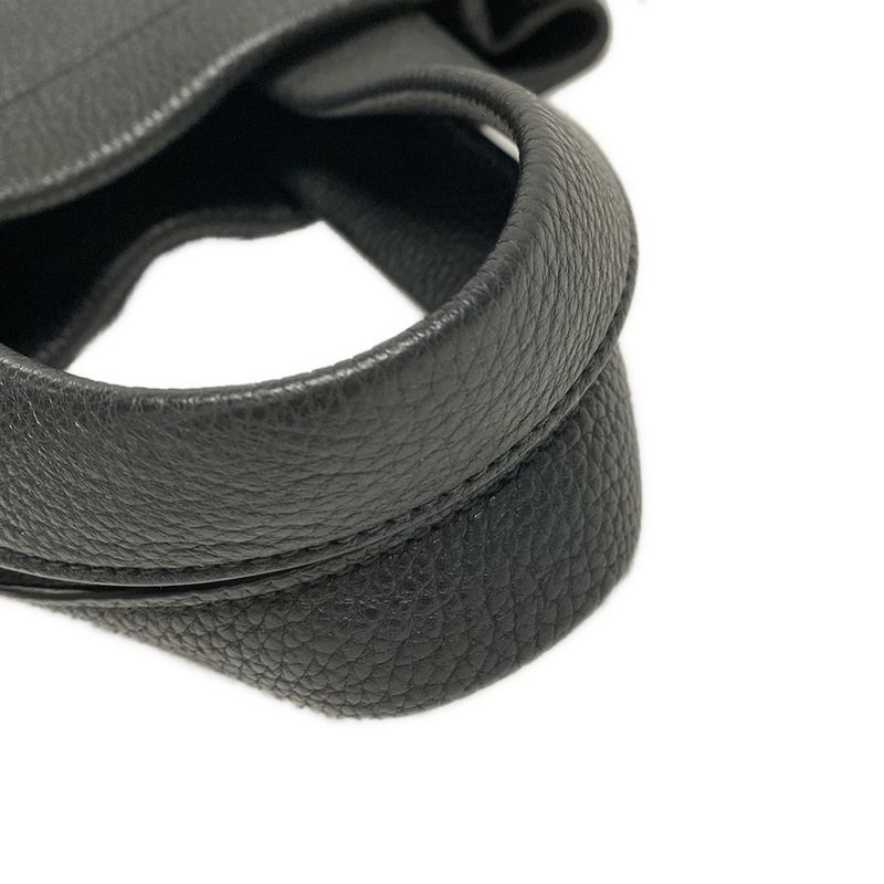 Prada Small Leather Tote Bag 1bg390 Black Perforated Logo Leather