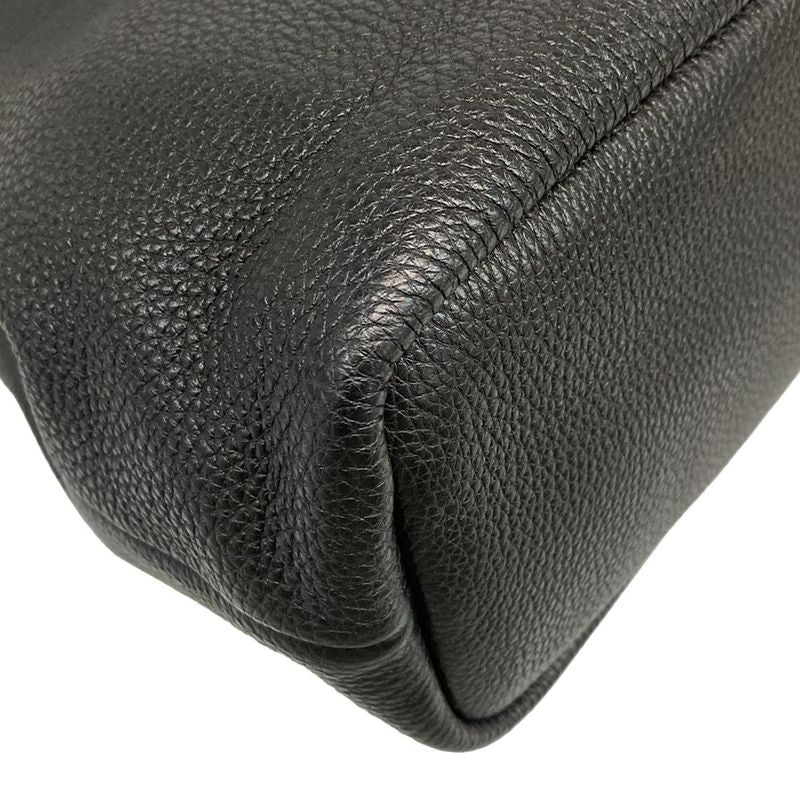 Prada Small Leather Tote Bag 1bg390 Black Perforated Logo Leather