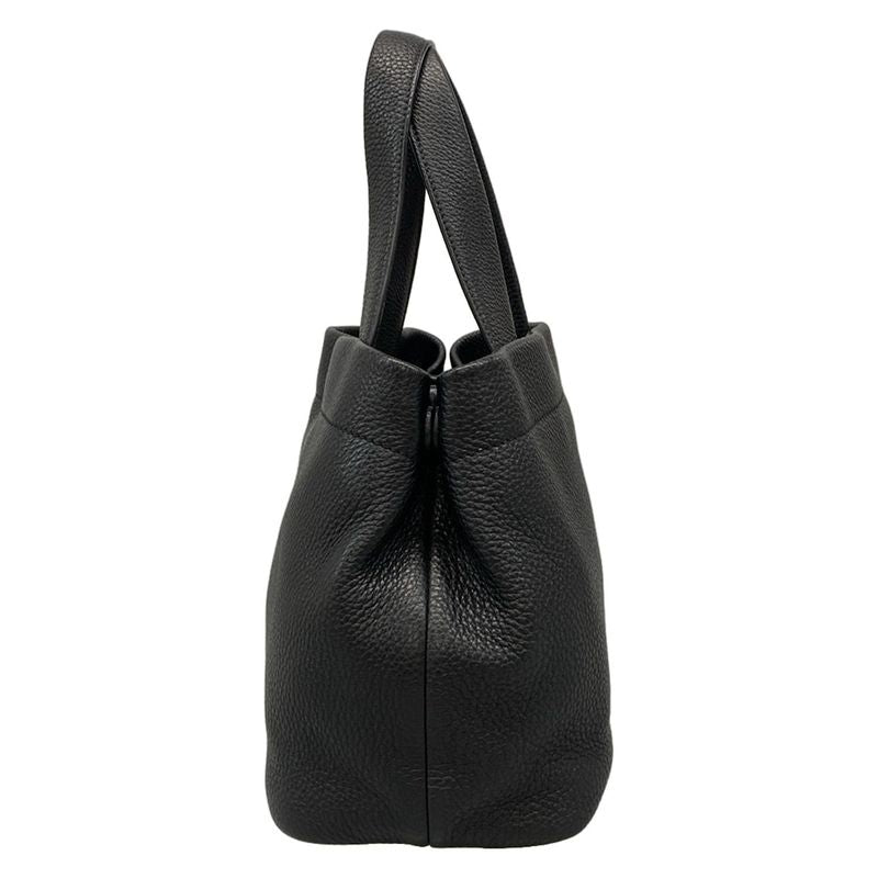 Prada Small Leather Tote Bag 1bg390 Black Perforated Logo Leather