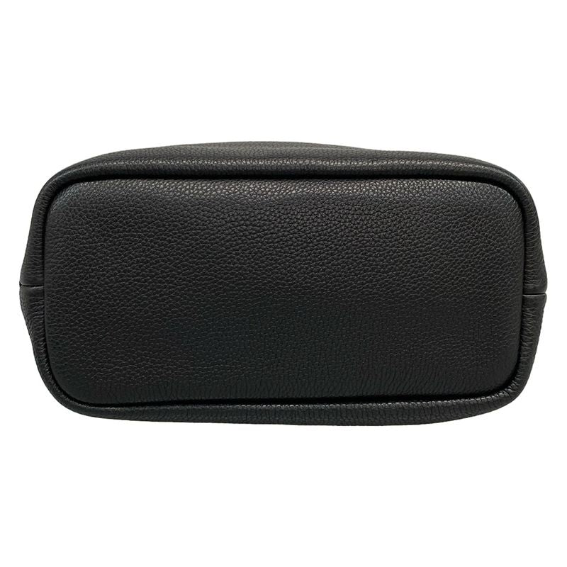 Prada Small Leather Tote Bag 1bg390 Black Perforated Logo Leather