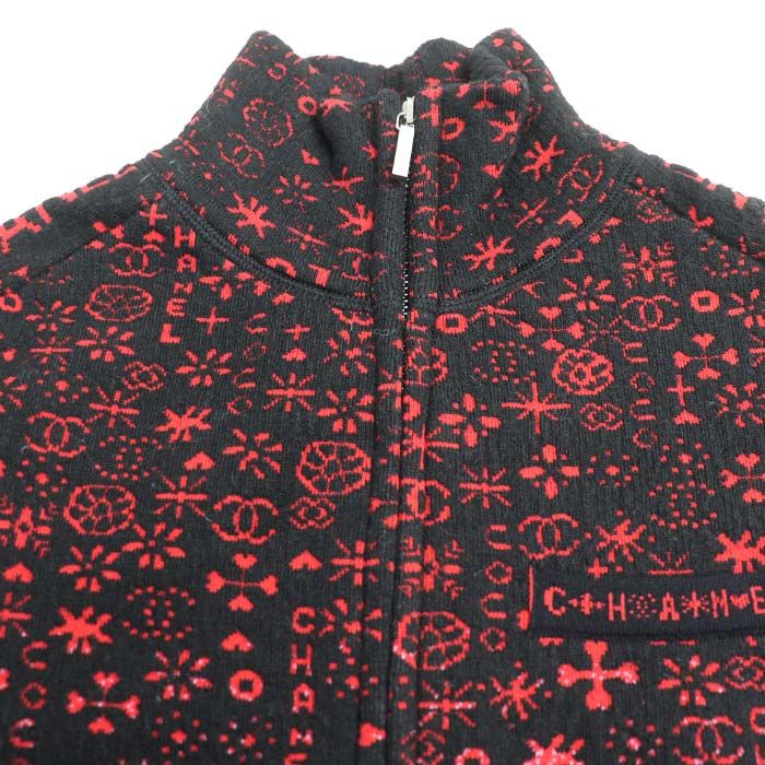 Chanel Zip-up Cardigan Blouson Black Multi P70783k10214 36 Women Preowned