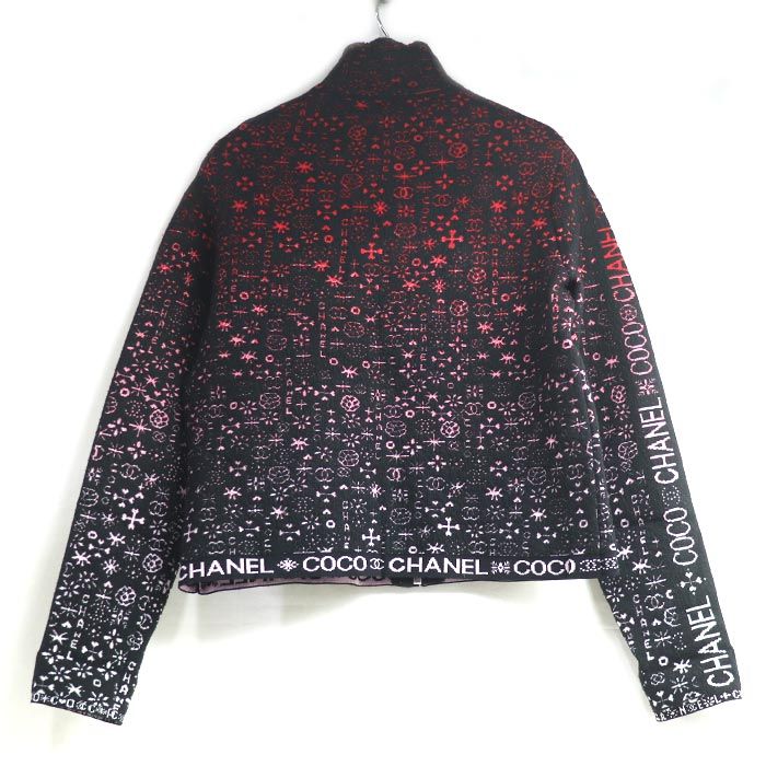 Chanel Zip-up Cardigan Blouson Black Multi P70783k10214 36 Women Preowned